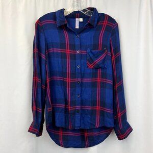 Alya TP9026 Womens Multicolor Collared Long Sleeve Button Up Shirt Size Small